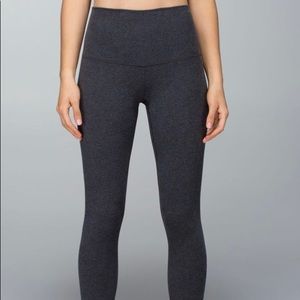 Lululemon Heathered Black Wunder Under Crop